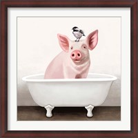 Framed Pig in Bathtub