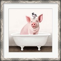 Framed Pig in Bathtub