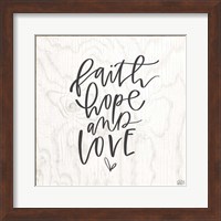 Framed 'Faith, Hope, Love' border=