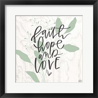 Framed 'Faith, Hope, Love' border=