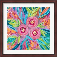 Framed Bright Painted Floral