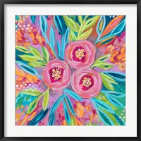 Framed Bright Painted Floral