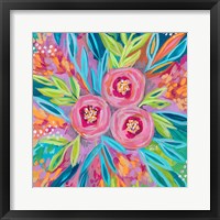 Framed Bright Painted Floral