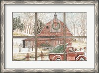 Framed Christmas Barn View