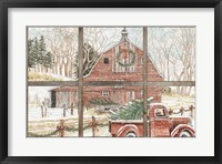 Framed Christmas Barn View