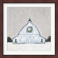 Framed Christmas Snowy Barn