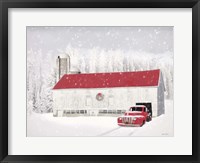 Framed Wyoming Christmas Barn
