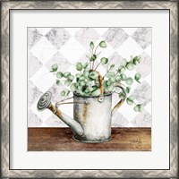 Framed Eucalyptus White Watering Can