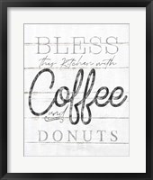 Framed Bless This Kitchen With Coffee and Donuts