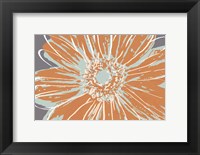 Framed Flower Pop Sketch I-Blue and Orange