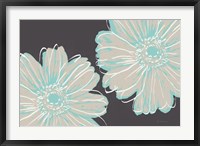 Framed Flower Pop Sketch VI-Dark Blue BG