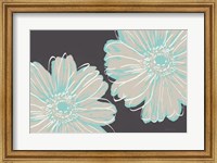 Framed Flower Pop Sketch VI-Dark Blue BG