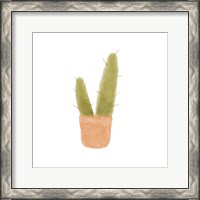 Framed 'Watercolor Cactus II' border=