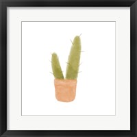 Framed 'Watercolor Cactus II' border=