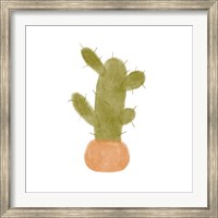 Framed Watercolor Cactus IV