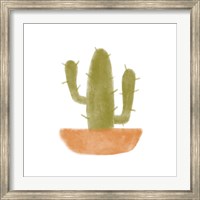 Framed Watercolor Cactus V