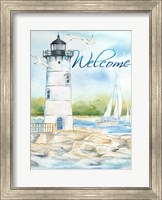 Framed East Coast Lighthouse portrait I-Welcome