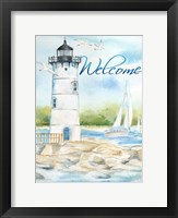 East Coast Lighthouse portrait I-Welcome Framed Print