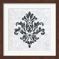Framed Textured Damask III on white