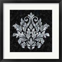 Framed 'Textured Damask I on black' border=