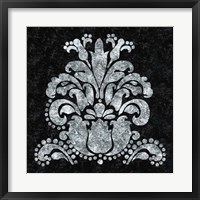 Framed Textured Damask II on black