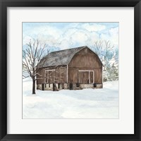 Framed 'Winter Barn Quilt I' border=