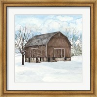Framed Winter Barn Quilt I