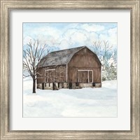 Framed 'Winter Barn Quilt I' border=