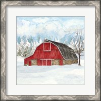 Framed 'Winter Barn Quilt II' border=