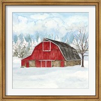 Framed Winter Barn Quilt II