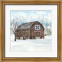 Framed Winter Barn Quilt III