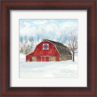 Framed Winter Barn Quilt IV