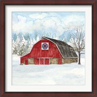 Framed Winter Barn Quilt IV