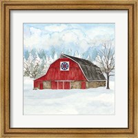 Framed Winter Barn Quilt IV