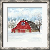 Framed 'Winter Barn Quilt IV' border=