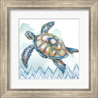 Framed Boho Shells I-Sea Turtle