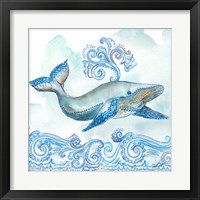 Framed 'Boho Shells II-Whale' border=