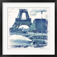 Framed 'Paris in Blue I' border=