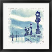 Framed 'Paris in Blue II' border=