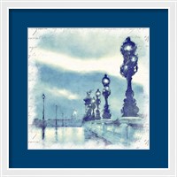 Framed 'Paris in Blue II' border=