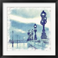 Framed 'Paris in Blue II' border=