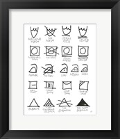 Framed Laundry Room Icons White