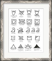 Framed Laundry Room Icons White