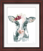 Framed 'Floral Cow' border=