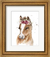 Framed Floral Pony