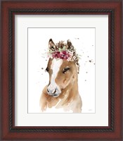 Framed Floral Pony