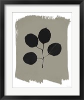 Framed 'Nature by the Lake Leaves II Gray' border=