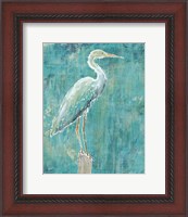 Framed Coastal Egret I Dark