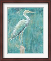 Framed Coastal Egret I Dark