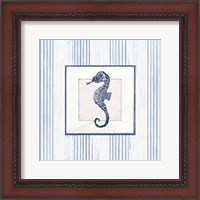 Framed Sanibel Shell IV Navy